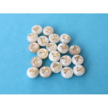 Acheter Perle coquillage naturel et laiton doré - Lettre K - 0,79 € en ligne sur La Petite Epicerie - Loisirs créatifs
