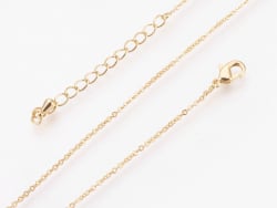 Acheter Collier 44,5 cm avec chaîne d'extension - chaîne forçat - doré à l'or fin 18K - 3,59 € en ligne sur La Petite Epiceri...