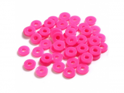Acheter Boite de perles rondelles heishi en plastique 6 mm - Rose fushia - 1,99 € en ligne sur La Petite Epicerie - Loisirs c...