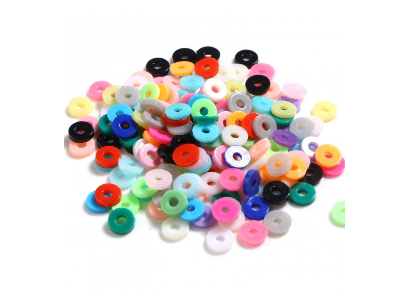 Acheter Boite de perles rondelles heishi en plastique heishi 6 mm - Multicolore - 2,59 € en ligne sur La Petite Epicerie - Lo...