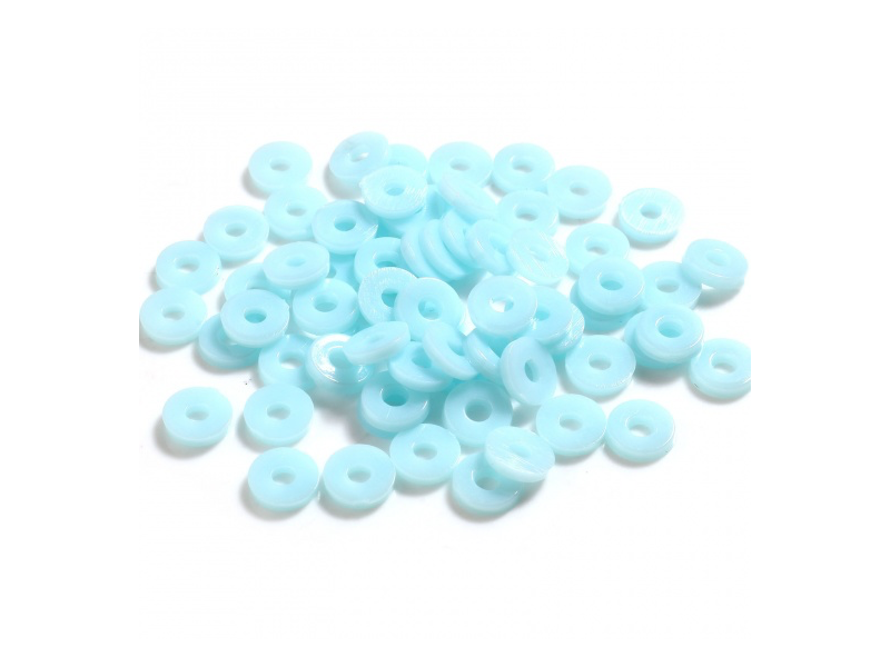 Acheter Boite de perles rondelles heishi en plastique 6 mm - Bleu clair - 1,99 € en ligne sur La Petite Epicerie - Loisirs cr...