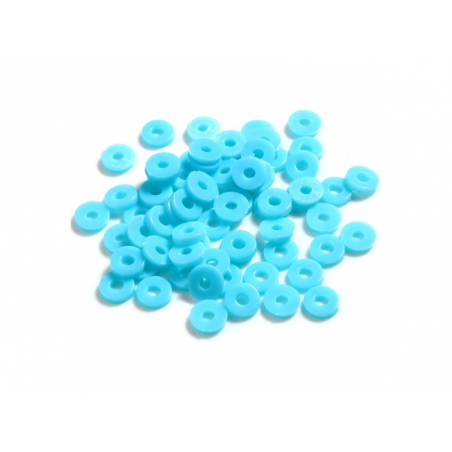 Acheter Boite de perles rondelles heishi en plastique 6 mm - Bleu turquoise - 1,99 € en ligne sur La Petite Epicerie - Loisir...
