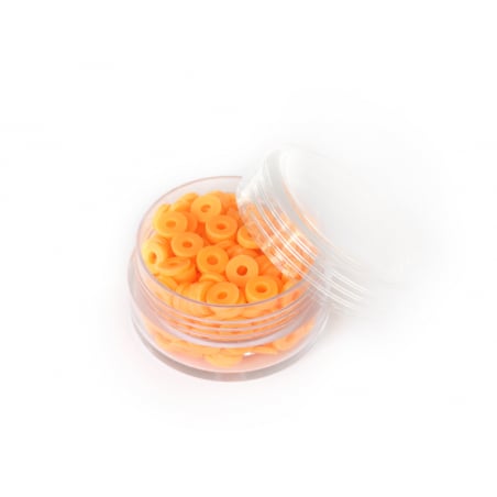 Acheter Boite de perles rondelles heishi en plastique 6 mm - Orange fluo - 1,99 € en ligne sur La Petite Epicerie - Loisirs c...