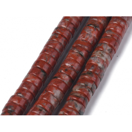 Acheter Lot de 20 perles heishi naturelles 6 mm - Jaspe de sésame rouge - 4,79 € en ligne sur La Petite Epicerie - Loisirs cr...