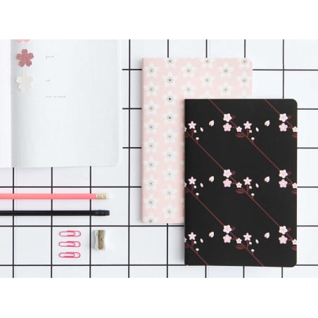 Acheter Bloc notes A5 Sakura Sakura - Rose et noir - 8,79 € en ligne sur La Petite Epicerie - Loisirs créatifs