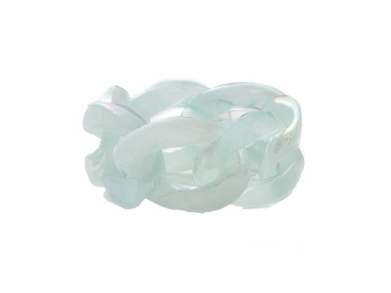 Acheter Bague chaîne en acrylique transparente - Turquoise pâle - 1,99 € en ligne sur La Petite Epicerie - Loisirs créatifs