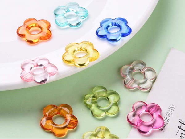 Acheter 20 perles fleurs transparentes - Multicolore - 1,99 € en ligne sur La Petite Epicerie - Loisirs créatifs