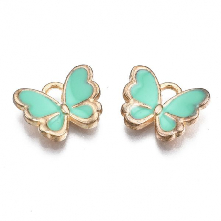 Acheter Breloque papillon en émail doré - Vert - 0,39 € en ligne sur La Petite Epicerie - Loisirs créatifs