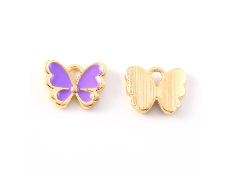 Acheter Breloque papillon en émail doré - Violet - 0,39 € en ligne sur La Petite Epicerie - Loisirs créatifs