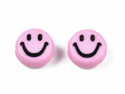 Acheter 20 perles smiley en acrylique opaque - Rose - 0,99 € en ligne sur La Petite Epicerie - Loisirs créatifs