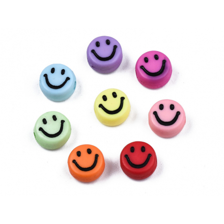 Acheter 20 perles smiley en acrylique opaque - Multicolore - 0,99 € en ligne sur La Petite Epicerie - Loisirs créatifs