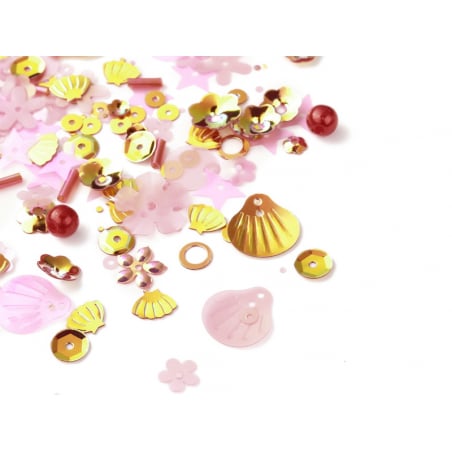 Acheter Sequins irisés forme mixte - Doré et rose - 1,99 € en ligne sur La Petite Epicerie - Loisirs créatifs
