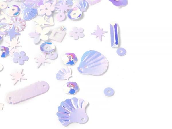 Acheter Sequins irisés forme mixte - Bleu et rose - 1,49 € en ligne sur La Petite Epicerie - Loisirs créatifs