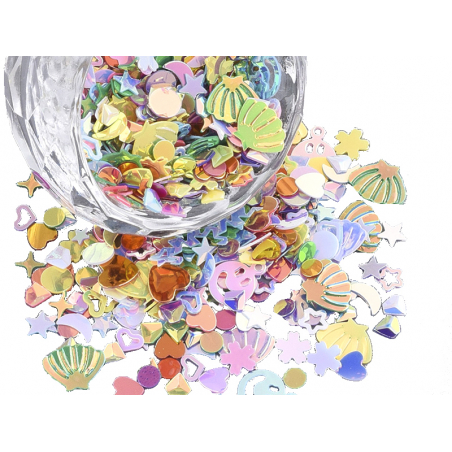 Acheter Paillettes irisés forme mixte - Multicolore - 2,59 € en ligne sur La Petite Epicerie - Loisirs créatifs