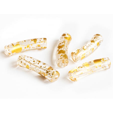 Acheter Lot de 5 perles tubes transparentes 6 mm - Doré tacheté - 3,99 € en ligne sur La Petite Epicerie - Loisirs créatifs