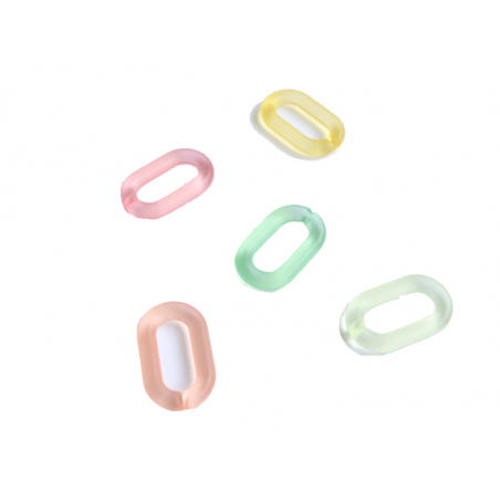 Acheter Lot de 50 maillons ovales en acrylique - 27 x 16,5 mm - Jaune, vert, rose et orange - 4,99 € en ligne sur La Petite E...