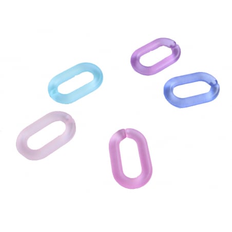Acheter Lot de 50 maillons ovales en acrylique - 27 x 16,5 mm - Bleu, violet et rose - 5,39 € en ligne sur La Petite Epicerie...