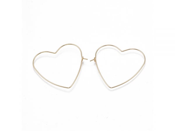 Acheter Boucles d'oreilles créoles en forme de coeur - Doré à l'or fin 18k - 1,99 € en ligne sur La Petite Epicerie - Loisirs...