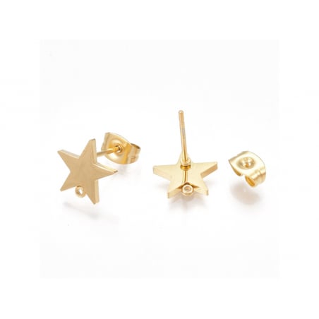Acheter Paire de boucles d'oreilles en forme d'étoile - Acier inoxydable - Doré - 4,99 € en ligne sur La Petite Epicerie - Lo...
