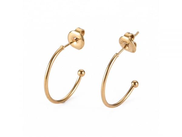 Acheter Boucles d'oreilles demi-créoles pour perles heishi - Doré à l'or fin 18k - 19 x 20 x 1.5 mm - 4,99 € en ligne sur La ...