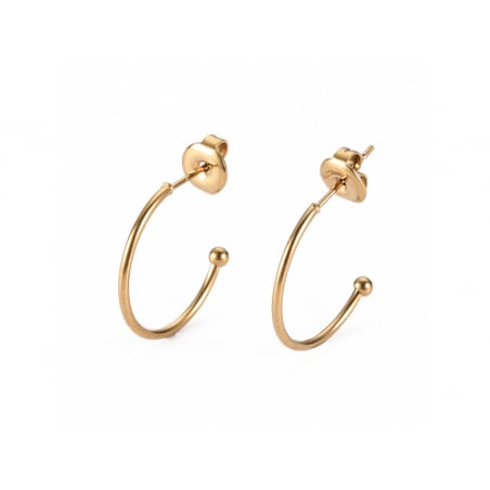 Acheter Boucles d'oreilles demi-créoles pour perles heishi - Doré à l'or fin 18k - 19 x 20 x 1.5 mm - 4,99 € en ligne sur La ...
