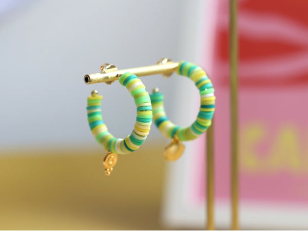 Acheter Boucles d'oreilles demi-créoles pour perles heishi - Acier inoxydable - 32 x 31 mm - 1,29 € en ligne sur La Petite Ep...