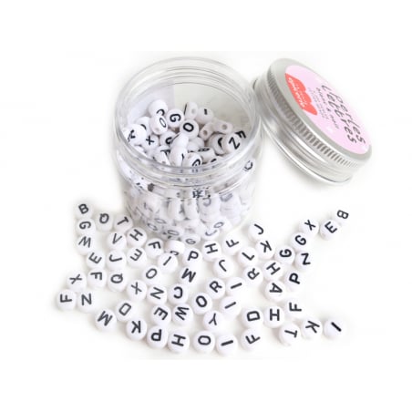 Acheter Pot perles lettres – Blanc et noir - 5,99 € en ligne sur La Petite Epicerie - Loisirs créatifs