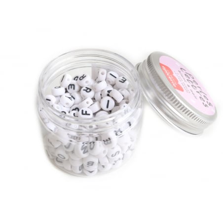 Acheter Pot perles lettres – Blanc et noir - 5,99 € en ligne sur La Petite Epicerie - Loisirs créatifs