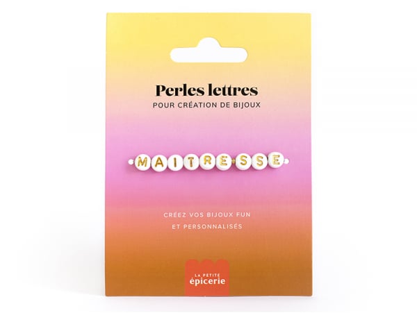 Acheter Perles lettres "Maîtresse" pour bracelet à personnaliser - 1,99 € en ligne sur La Petite Epicerie - Loisirs créatifs