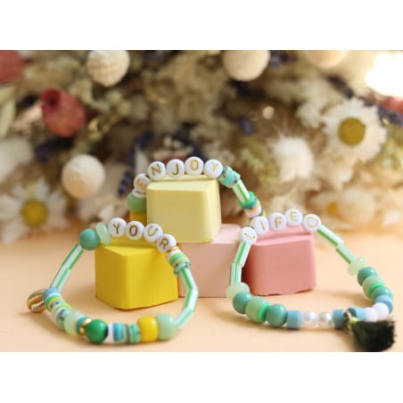 Acheter Perles lettres 3 mots pour bracelet à personnaliser - Enjoy, Your et Life - 3,49 € en ligne sur La Petite Epicerie - ...