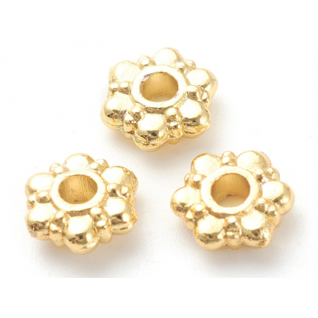 Acheter 20 perles intercalaires en forme de fleurs - Doré à l'or fin 18 K - 7,5 mm - 5,99 € en ligne sur La Petite Epicerie -...