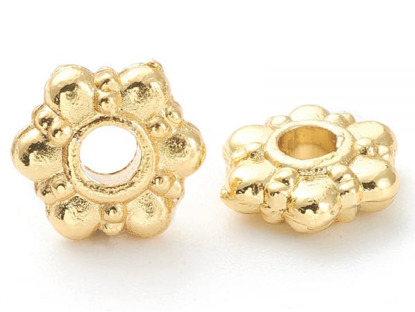 Acheter 20 perles intercalaires en forme de fleurs - Doré à l'or fin 18 K - 7,5 mm - 5,99 € en ligne sur La Petite Epicerie -...
