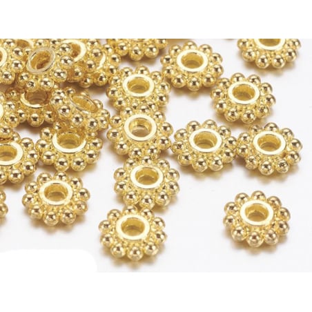 Acheter 20 perles intercalaires à petites boules dorées - 6,5 mm - 0,59 € en ligne sur La Petite Epicerie - Loisirs créatifs