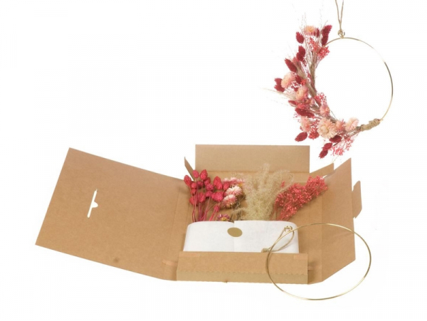 Acheter Anneau de décoration en fleurs séchées - Rose et doré - 22,99 € en ligne sur La Petite Epicerie - Loisirs créatifs