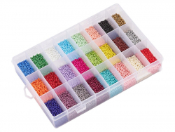 Acheter Boite de 24 couleurs de perles de rocailles ronde - 12/0 soit environ 2 mm de diam env. - 20,99 € en ligne sur La Pet...