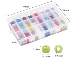 Acheter Boite de 24 couleurs de perles de rocailles rondes - 8/0 soit environ 3 mm de diam. - 22,99 € en ligne sur La Petite ...