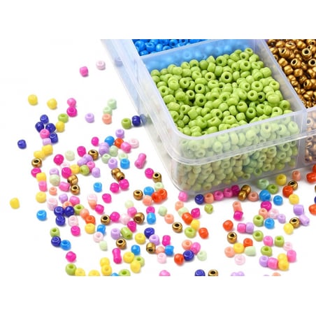Acheter Boite de 12 couleurs pop de perles de rocailles rondes 12/0 - 2 mm - 15000 pcs - 11,99 € en ligne sur La Petite Epice...