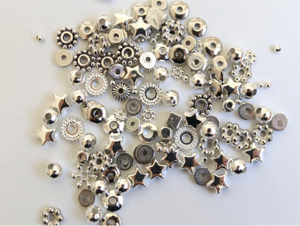 PS110100964 PAX 100 mini perles intercalaire Rondelle métal Argent Antique