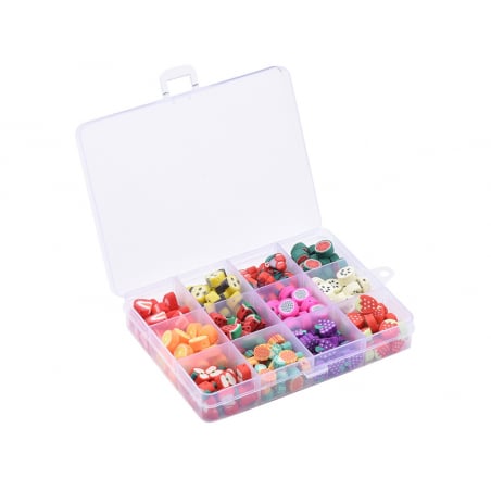 Acheter Boite de 12 compartiments de perles fruits en pâte polymère - Multicolore - 16,49 € en ligne sur La Petite Epicerie -...