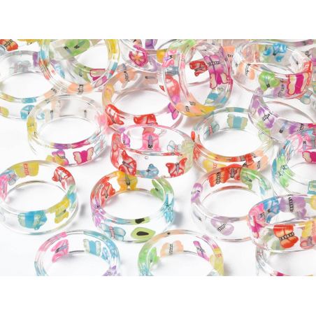 Acheter Bague en résine transparente - Papillons - 1,99 € en ligne sur La Petite Epicerie - Loisirs créatifs