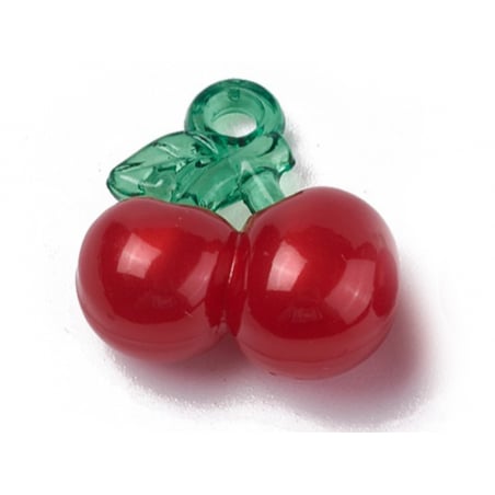 Acheter Pendentif cerise en acrylique - Rouge et vert - 1,29 € en ligne sur La Petite Epicerie - Loisirs créatifs