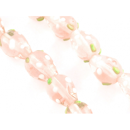 Acheter Perle fraise vernissé - Rose et blanc - 0,79 € en ligne sur La Petite Epicerie - Loisirs créatifs