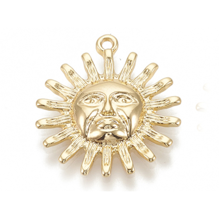Acheter Pendentif soleil - Doré à l'or fin 18k sans nickel - 22 mm - 1,99 € en ligne sur La Petite Epicerie - Loisirs créatifs