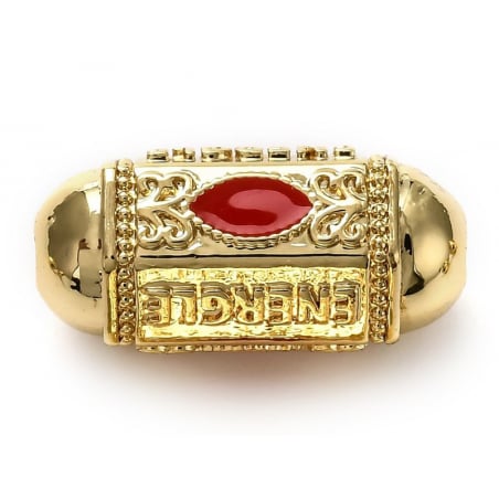 Acheter Perle rectangulaire style oriental rouge - Doré à l'or fin 18k - 19 mm - 7,99 € en ligne sur La Petite Epicerie - Loi...