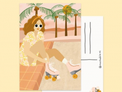 Acheter Carte postale femme avec patins à roulette - 1,99 € en ligne sur La Petite Epicerie - Loisirs créatifs