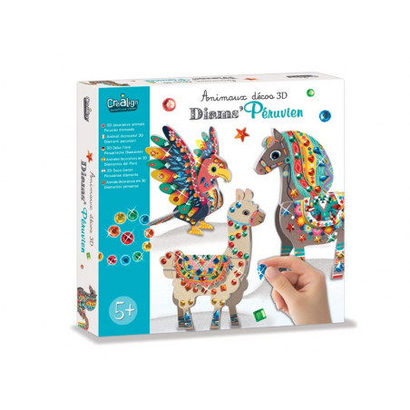 Acheter Coffret créatif animaux déco 3D " Diams péruvien" - 17,49 € en ligne sur La Petite Epicerie - Loisirs créatifs