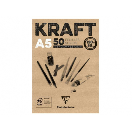 Acheter Bloc papier dessin "KRAFT" A5 - 120 g/m2 - 4,59 € en ligne sur La Petite Epicerie - Loisirs créatifs