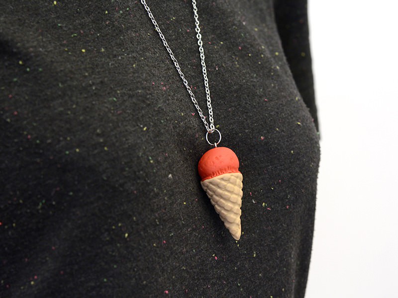 Pendentif glace en pâte fimo
