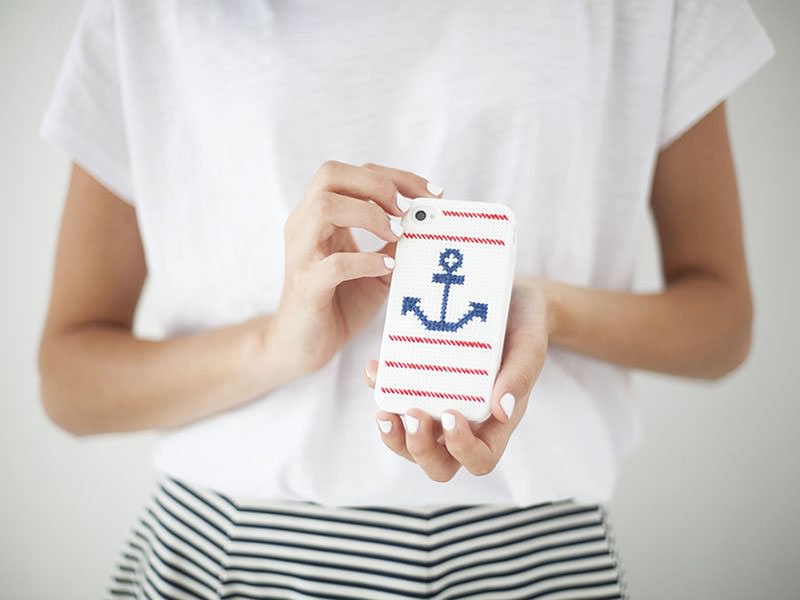 La coque brodée ancre