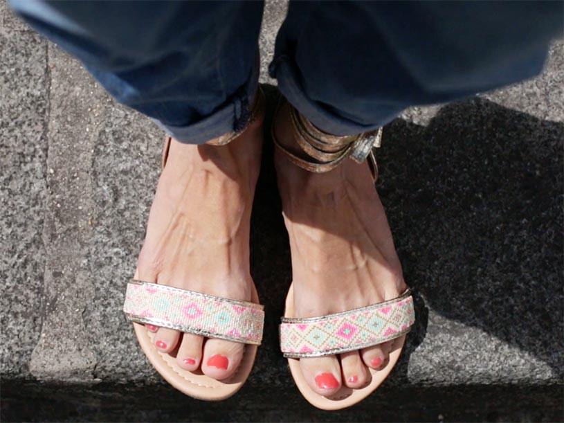 Les sandales customisées avec des perles Miyuki